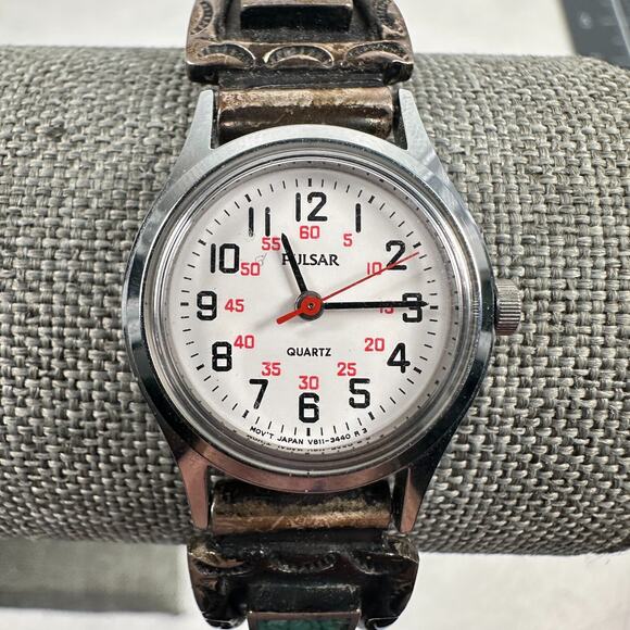 Pulsar Watch Womens 23mm Southwestern Green Stone Watch Tips New Battery main image 7